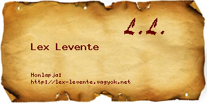 Lex Levente névjegykártya